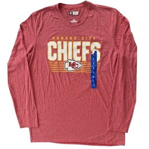 Majestic Kansas City Chiefs Long Sleeve Red T-Shirt Large Sports Wear Fandom NWT